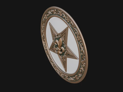 Ornate Star Wall Plaque Design 1 - 3D Print Model 3D Print Model