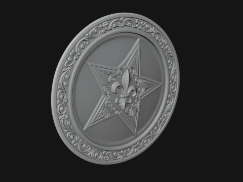 Ornate Star Wall Plaque Design 1 - 3D Print Model 3D Print Model