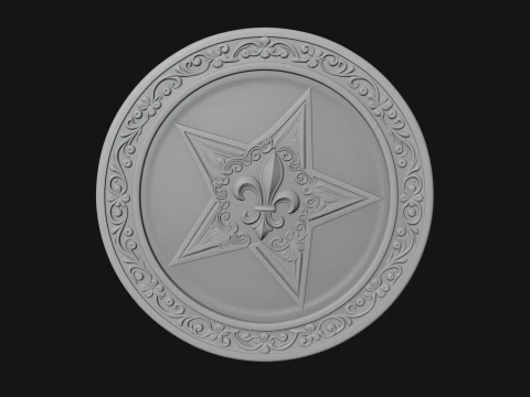 Ornate Star Wall Plaque Design 1 - 3D Print Model 3D Print Model