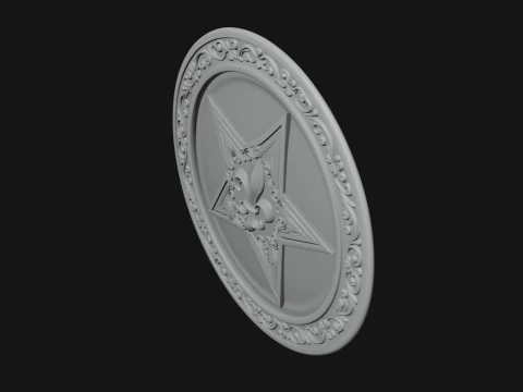 Ornate Star Wall Plaque Design 1 - 3D Print Model 3D Print Model