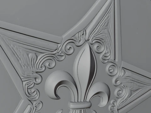Ornate Star Wall Plaque Design 1 - 3D Print Model 3D Print Model