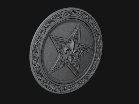 Ornate Star Wall Plaque Design 1 - 3D Print Model 3D Print Model