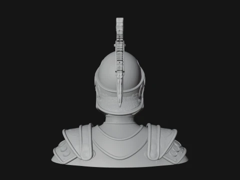 Crested Helmet Armor Bust Statue Design 8 - 3D Print Model 3D Print Model