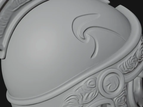 Crested Helmet Armor Bust Statue Design 8 - 3D Print Model 3D Print Model