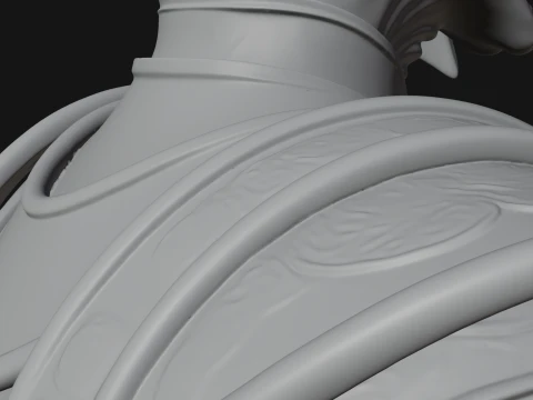 Crested Helmet Armor Bust Statue Design 8 - 3D Print Model 3D Print Model