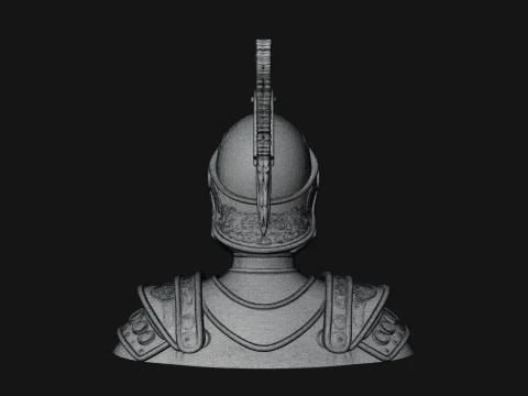Crested Helmet Armor Bust Statue Design 8 - 3D Print Model 3D Print Model