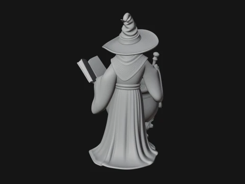 Wizard with Cauldron Statue Design 4 - 3D Print Model 3Dプリントモデル