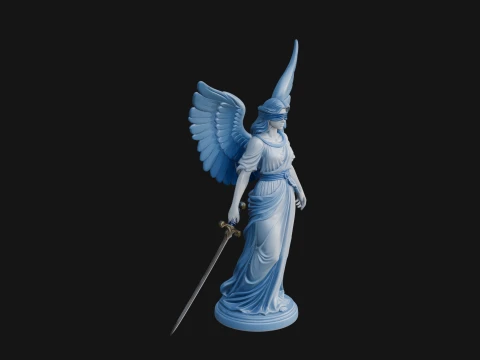 Winged Angel Warrior Woman Statue Design 6 - 3D Print Model 3D Print Model