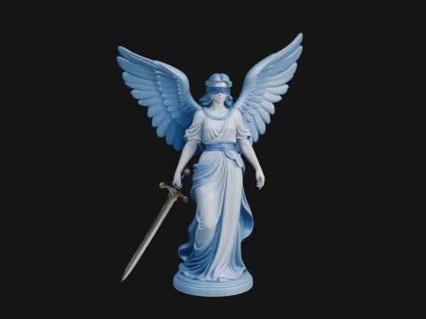 Winged Angel Warrior Woman Statue Design 6 - 3D Print Model 3D Druckmodell