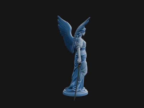 Winged Angel Warrior Woman Statue Design 6 - 3D Print Model 3D Druckmodell