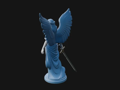 Winged Angel Warrior Woman Statue Design 6 - 3D Print Model 3D Druckmodell