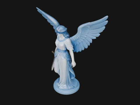 Winged Angel Warrior Woman Statue Design 6 - 3D Print Model 3D Druckmodell