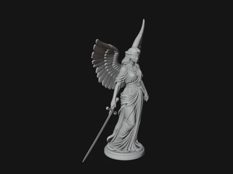 Winged Angel Warrior Woman Statue Design 6 - 3D Print Model 3D Druckmodell