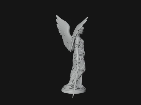 Winged Angel Warrior Woman Statue Design 6 - 3D Print Model 3D Druckmodell