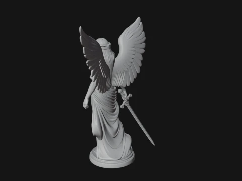 Winged Angel Warrior Woman Statue Design 6 - 3D Print Model 3D Druckmodell