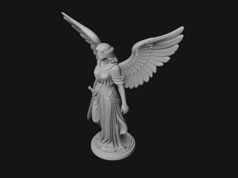 Winged Angel Warrior Woman Statue Design 6 - 3D Print Model 3D Druckmodell