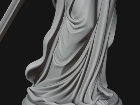 Winged Angel Warrior Woman Statue Design 6 - 3D Print Model 3D Druckmodell