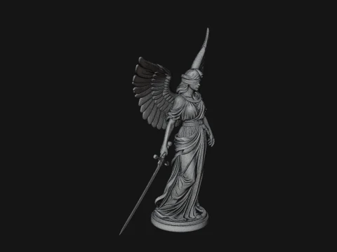 Winged Angel Warrior Woman Statue Design 6 - 3D Print Model 3D Druckmodell