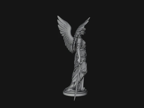 Winged Angel Warrior Woman Statue Design 6 - 3D Print Model 3D Druckmodell