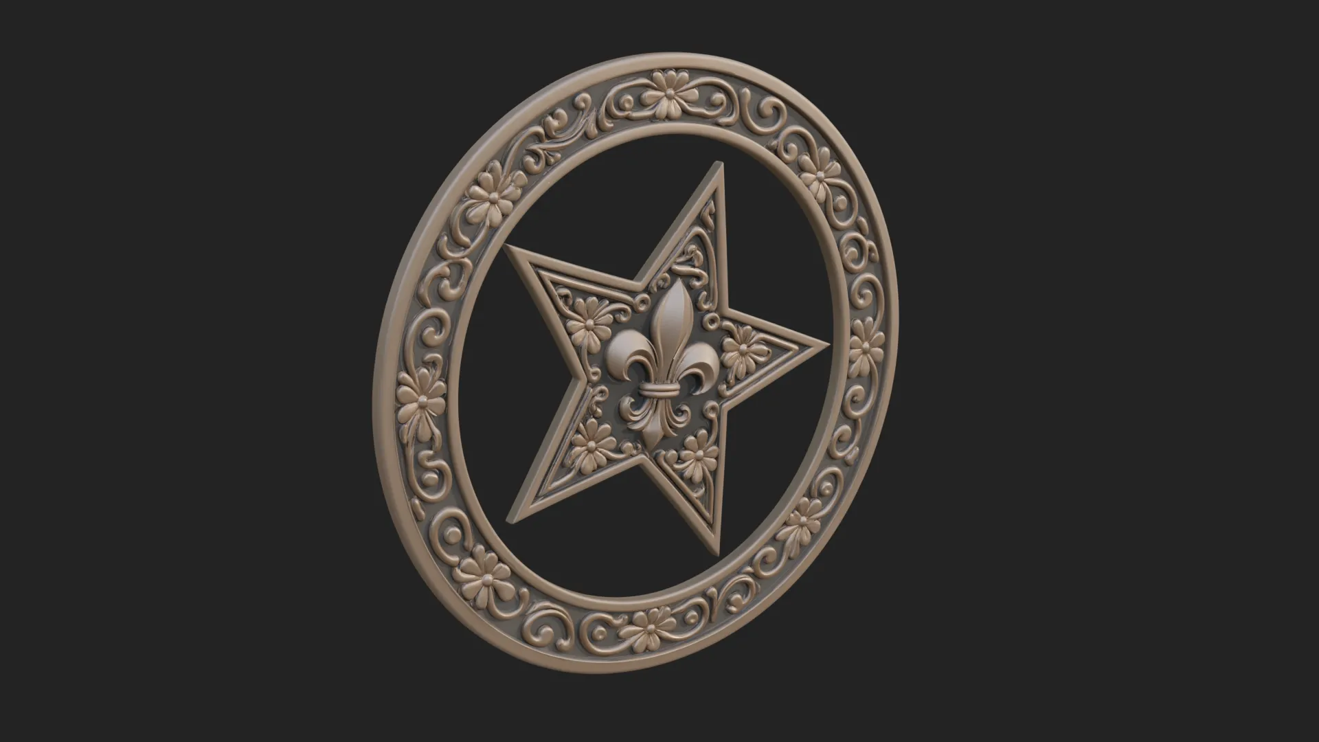 Ornate Star Wall Plaque Design 2 - 3D Print Model 3D Print Model .c4d .max .obj .3ds .fbx .stl .blend