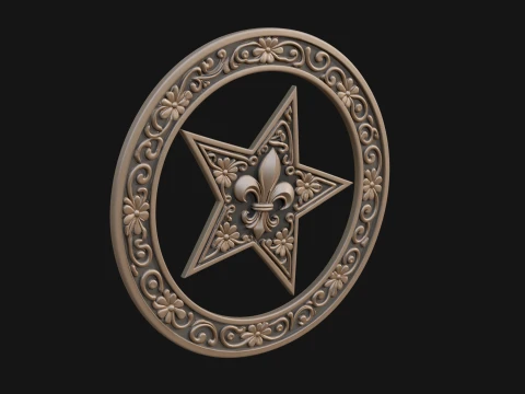 Ornate Star Wall Plaque Design 2 - 3D Print Model Modèles 3D en vedette