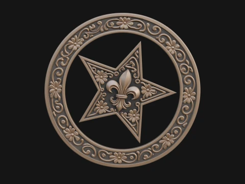 Ornate Star Wall Plaque Design 2 - 3D Print Model 3D Print Model