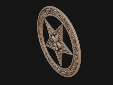 Ornate Star Wall Plaque Design 2 - 3D Print Model 3D Print Model