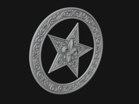 Ornate Star Wall Plaque Design 2 - 3D Print Model 3D Print Model