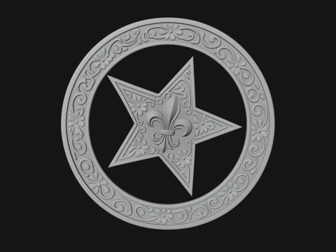 Ornate Star Wall Plaque Design 2 - 3D Print Model 3D Print Model