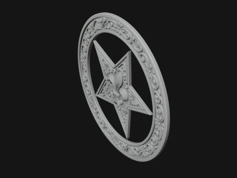 Ornate Star Wall Plaque Design 2 - 3D Print Model 3D Print Model
