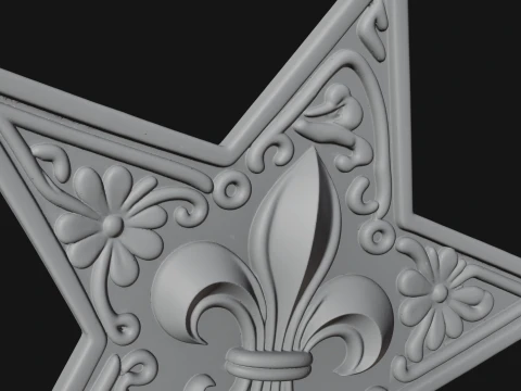 Ornate Star Wall Plaque Design 2 - 3D Print Model 3D Print Model