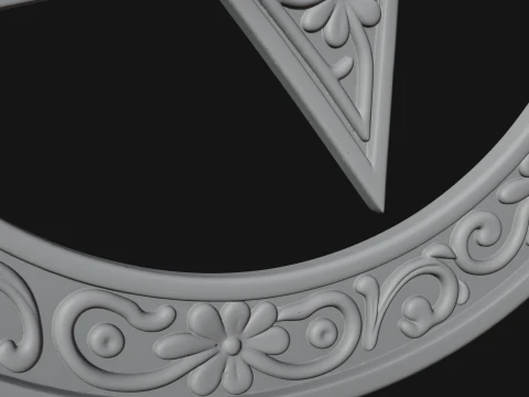 Ornate Star Wall Plaque Design 2 - 3D Print Model 3D Print Model