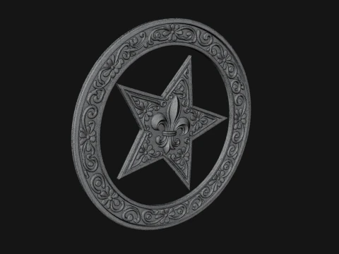 Ornate Star Wall Plaque Design 2 - 3D Print Model 3D Print Model