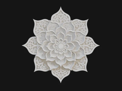 Lotus Mandala Wall Plaque Design 4 - 3D Print Model 3D Print Model