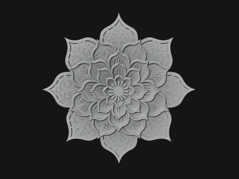 Lotus Mandala Wall Plaque Design 4 - 3D Print Model 3D Print Model