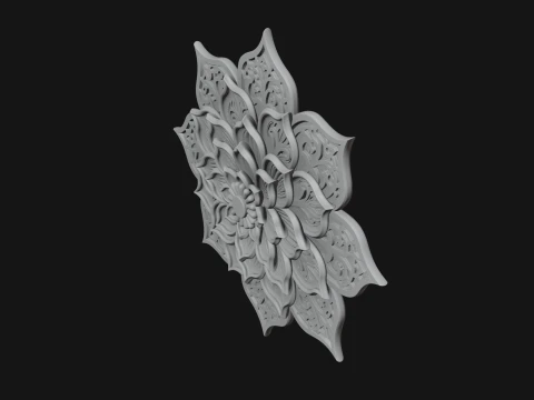 Lotus Mandala Wall Plaque Design 4 - 3D Print Model 3D Print Model