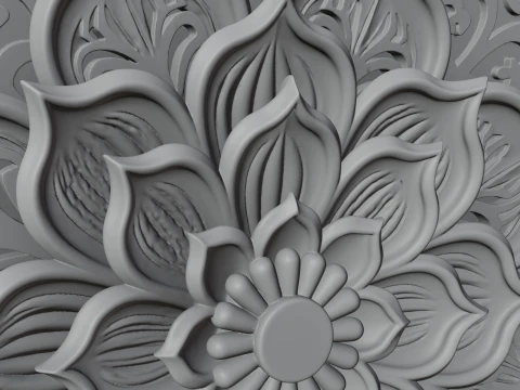 Lotus Mandala Wall Plaque Design 4 - 3D Print Model 3D Print Model