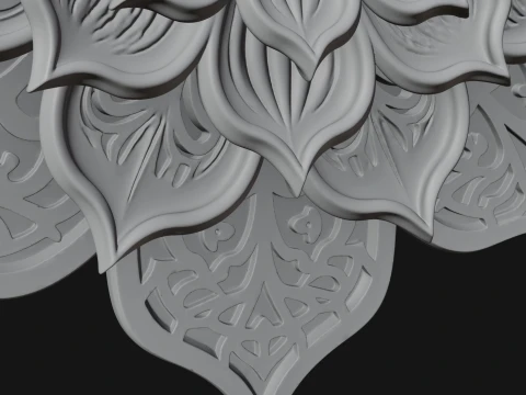 Lotus Mandala Wall Plaque Design 4 - 3D Print Model 3D Print Model