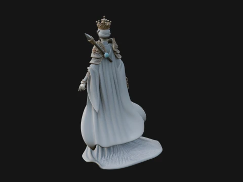 Crowned Queen with Spear Statue Design 3 - 3D Print Model 3D Принт Модель