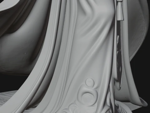Crowned Queen with Spear Statue Design 3 - 3D Print Model 3D Принт Модель