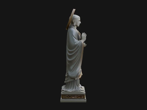 Haloed Standing Guanyin Statue Design 1 - 3D Print Model 3D Print Model