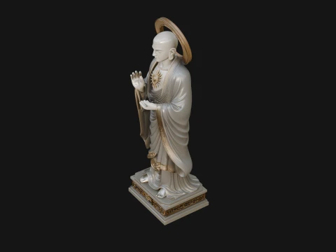Haloed Standing Guanyin Statue Design 1 - 3D Print Model 3D Print Model