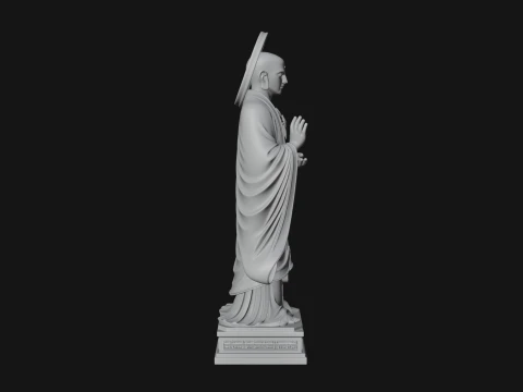 Haloed Standing Guanyin Statue Design 1 - 3D Print Model 3D Print Model
