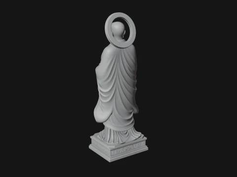 Haloed Standing Guanyin Statue Design 1 - 3D Print Model 3D Print Model