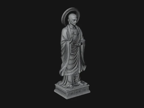 Haloed Standing Guanyin Statue Design 1 - 3D Print Model 3D Print Model