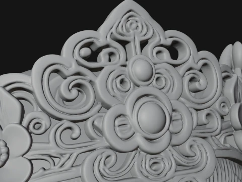 Floral Chibi Monkey Statue Design 2 - 3D Print Model 3D Print Model