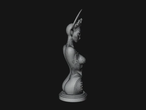 Elegant Alien Queen Statue Design 3 - 3D Print Model 3D Print Model