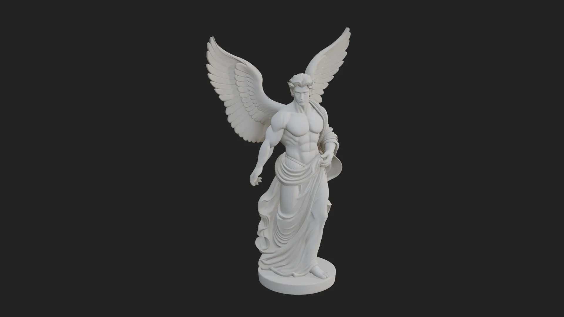 Winged Guardian Angel Statue Design 4 - 3D Print Model 3D Print Model .c4d .max .obj .3ds .fbx .stl .blend 