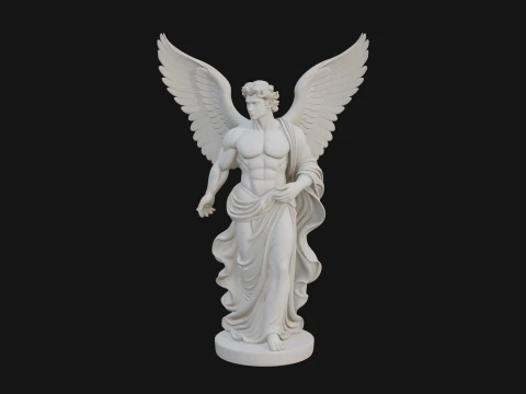 Winged Guardian Angel Statue Design 4 - 3D Print Model 3D Print Model