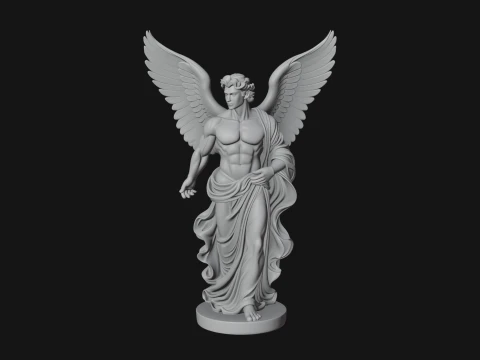 Winged Guardian Angel Statue Design 4 - 3D Print Model 3D Print Model